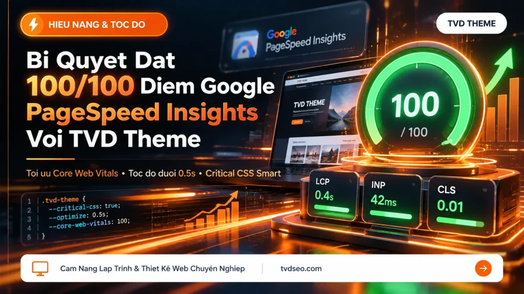 Bí Quyết Đạt 100 Điểm Google PageSpeed Insights Với TVD Theme