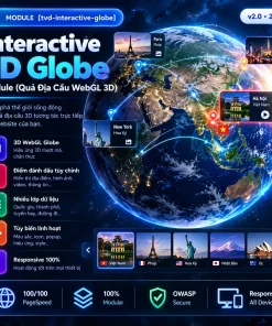 Interactive 3D Globe Module (Quả Địa Cầu WebGL 3D)