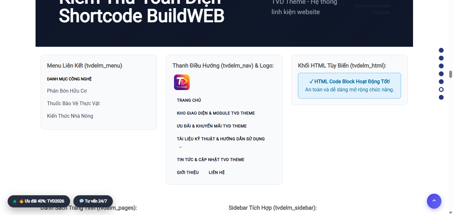 Shortcode block id tái sử dụng ui-blocks menu form builder trong BuildWeb