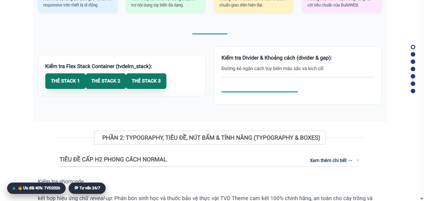 Shortcode block bố cục section row col grid trong BuildWeb
